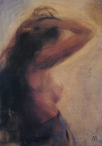 Women Combing Her Hair