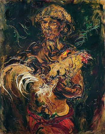 Man With His Fighting Cock